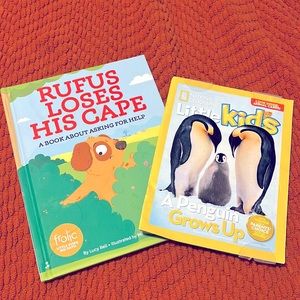 Two little kid books. Both nice quality. One hard cover one paper.